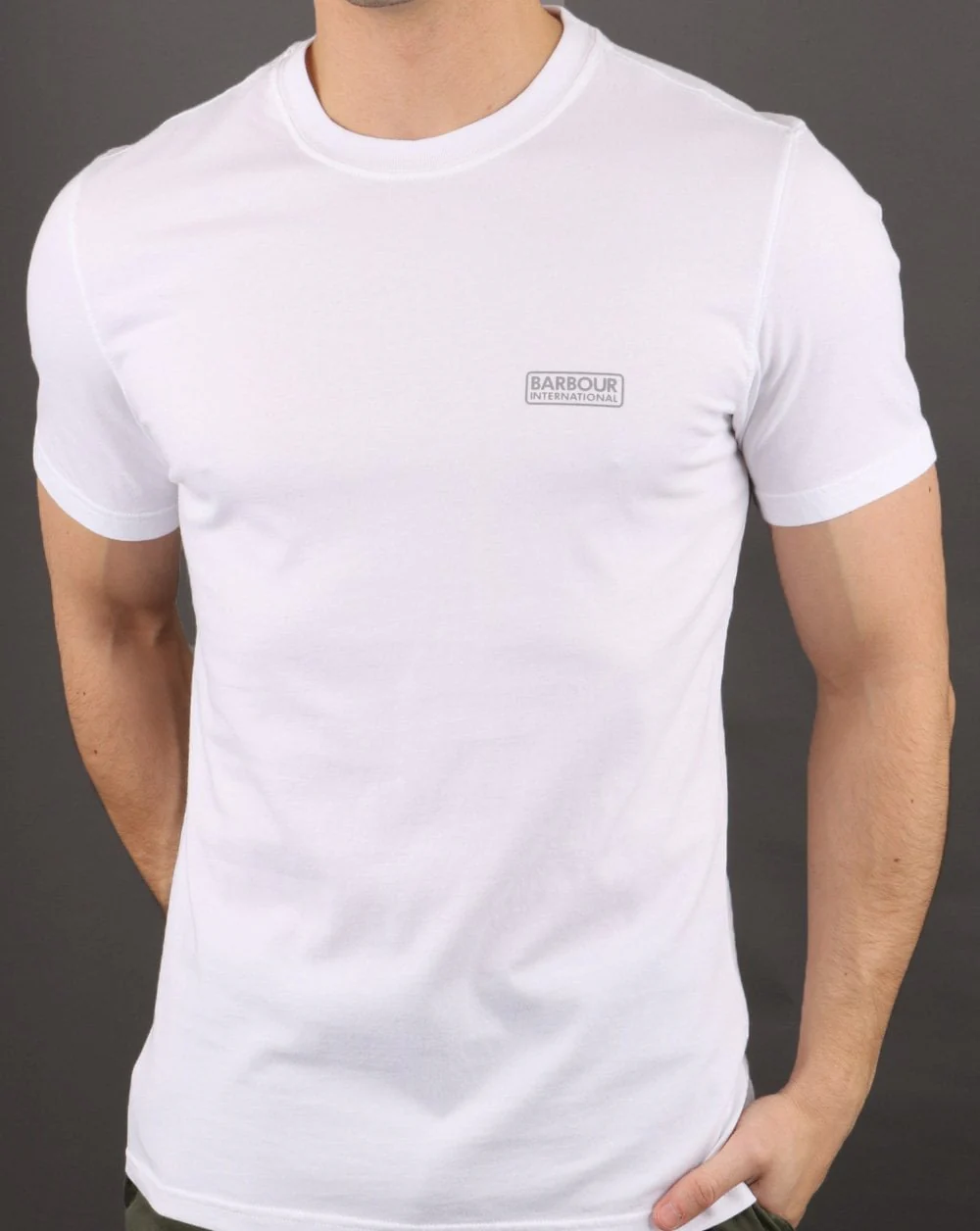 Barbour International Small Logo T-shirt White - Image 3