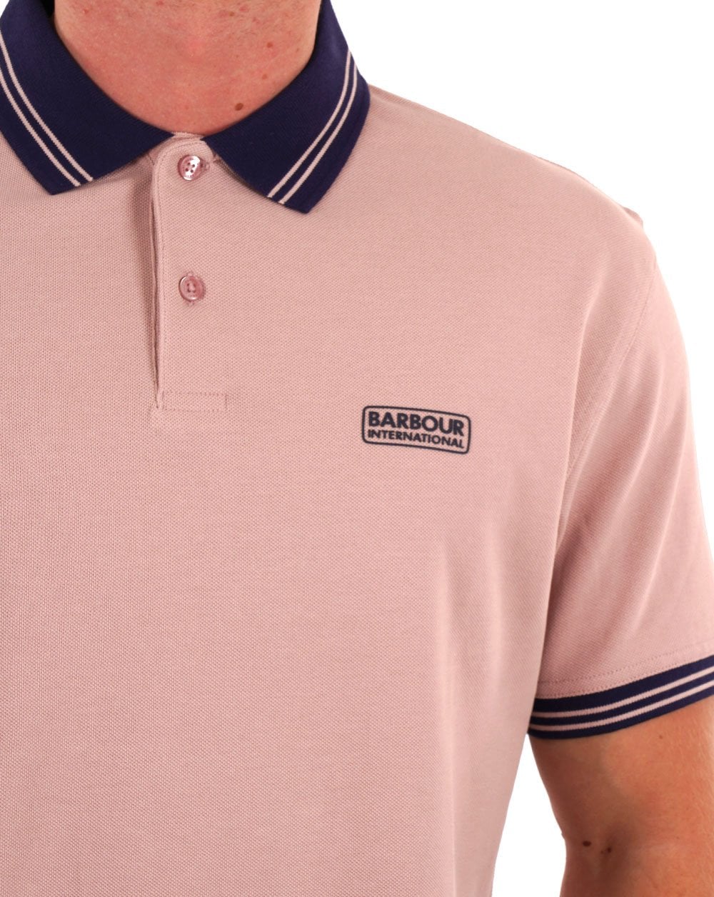 Barbour International Tracker Polo Shirt Dusk Pink - Image 2