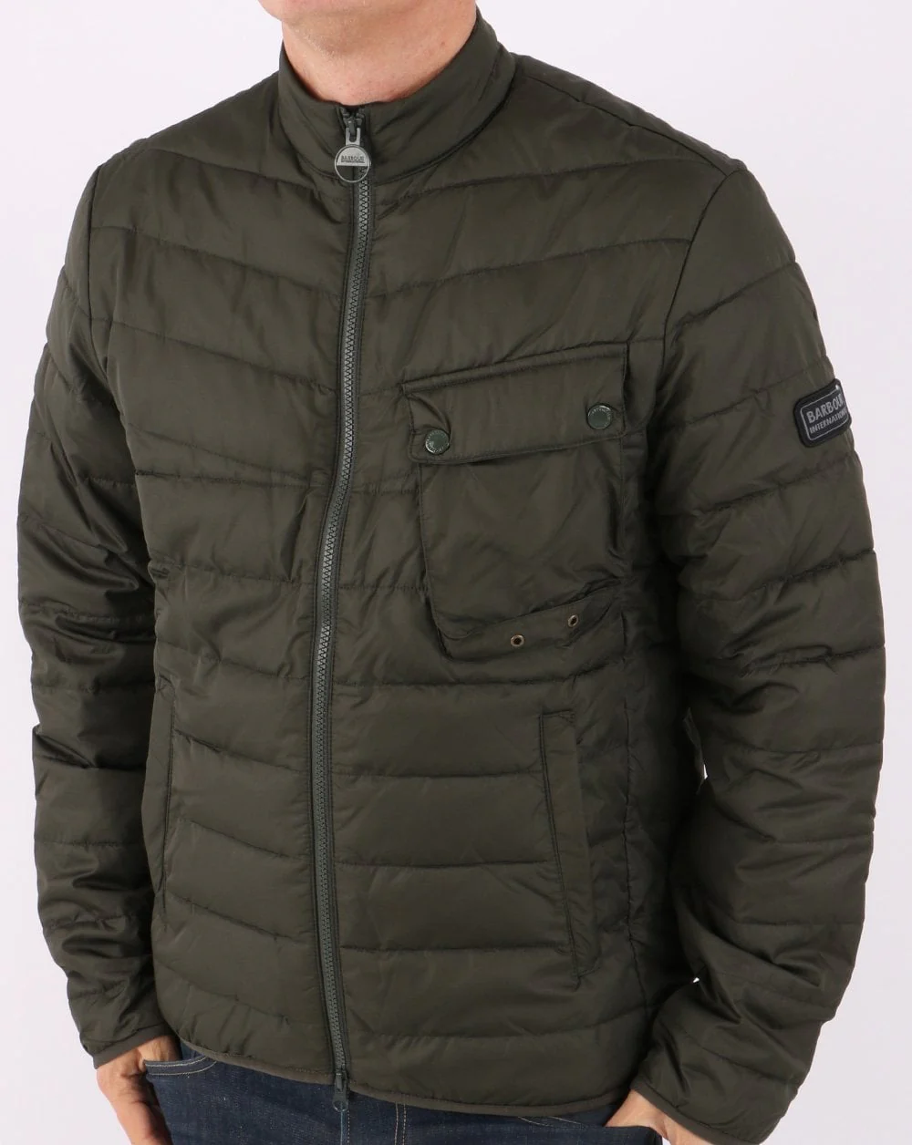 Barbour International Winter Chain Quilt Jacket Sage Green - Image 2