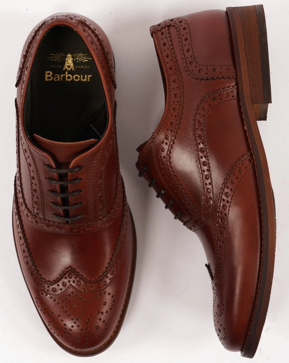 Barbour Isham Brogue Shoe Mahogany - Image 3