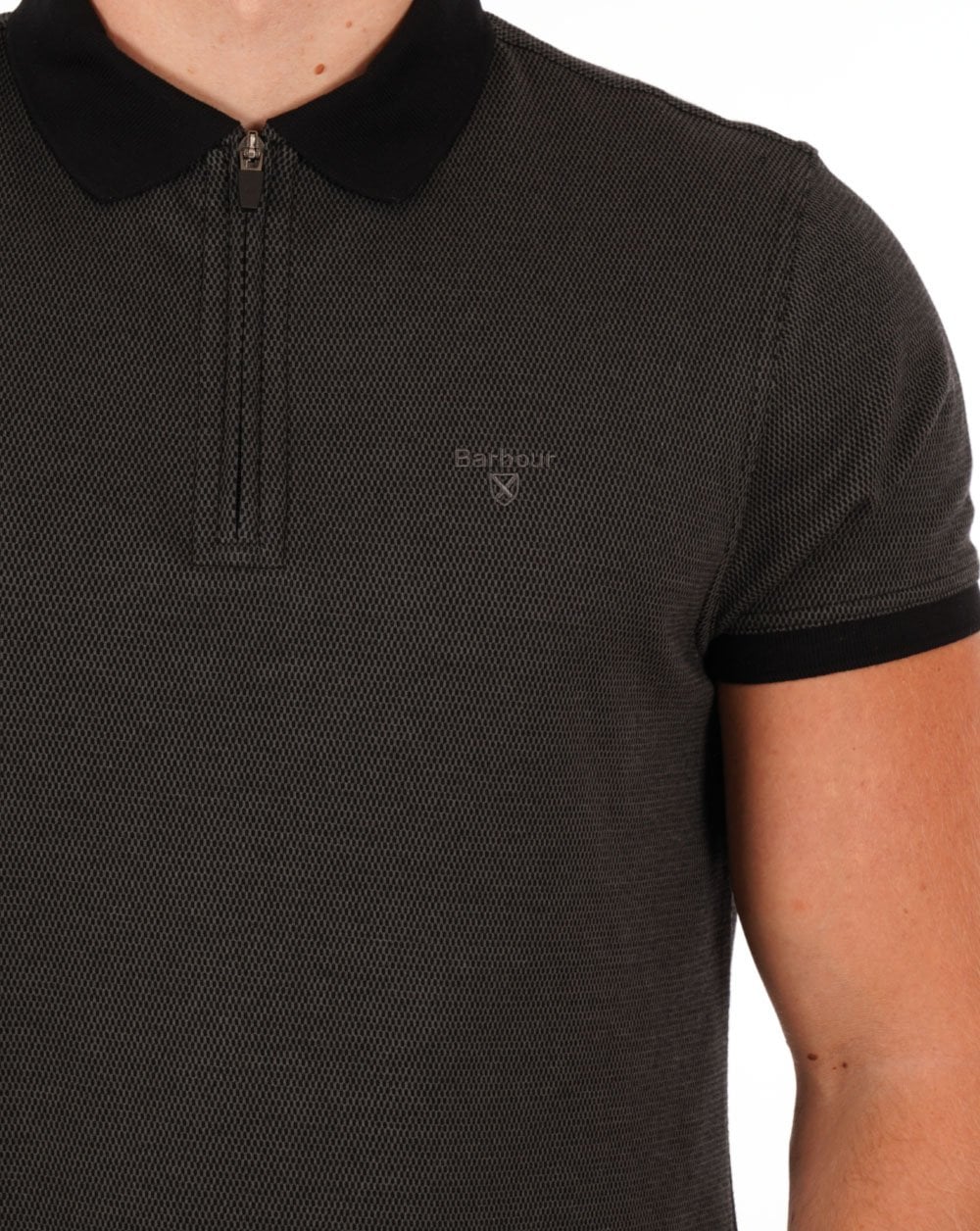 Barbour Kelleth Zip Polo Shirt Black - Image 2