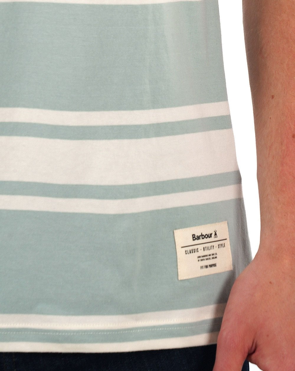 Barbour Kilton Stripe T-Shirt Blue Chalk - Image 2