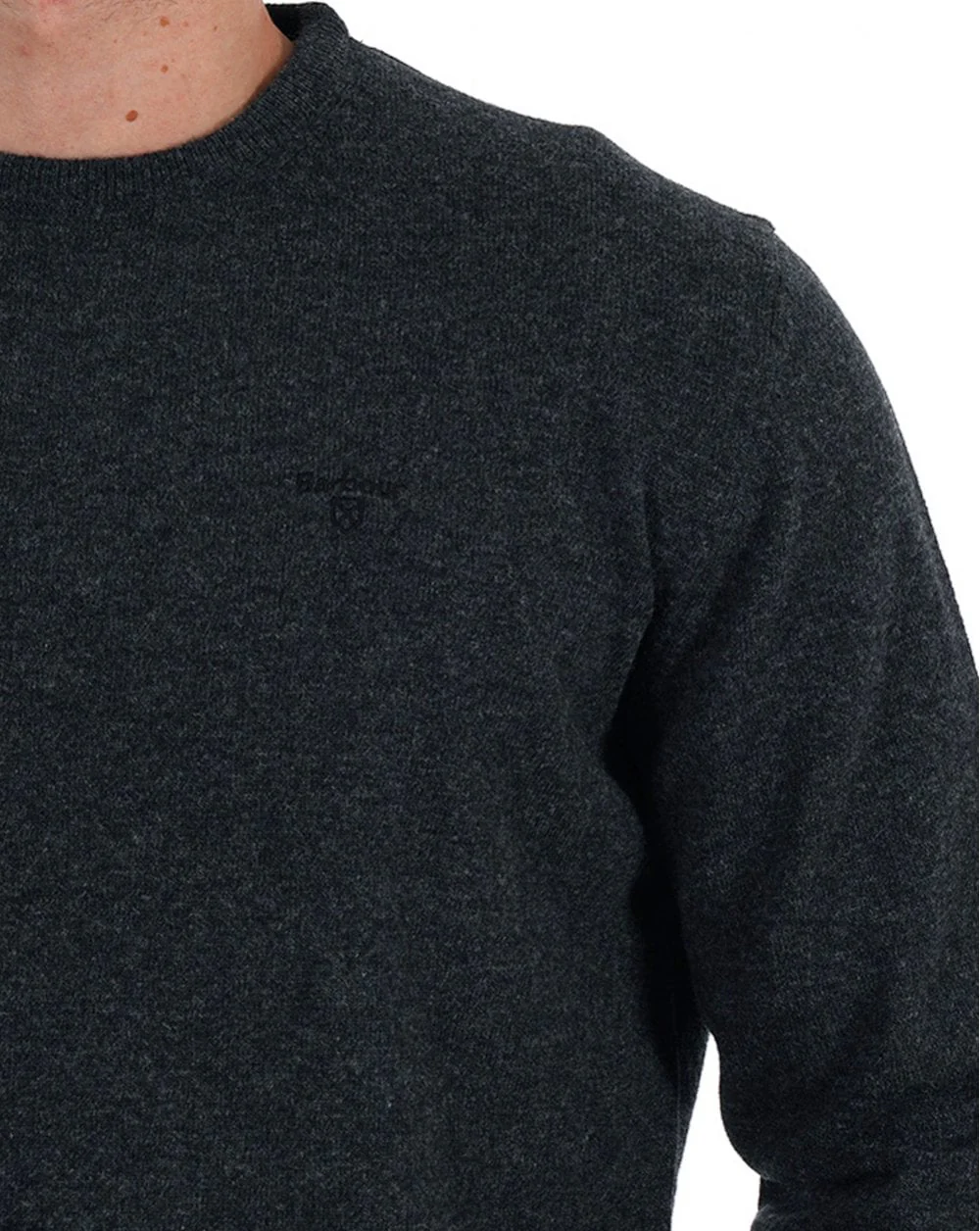 Barbour Lambswool Jumper Charcoal - Image 2
