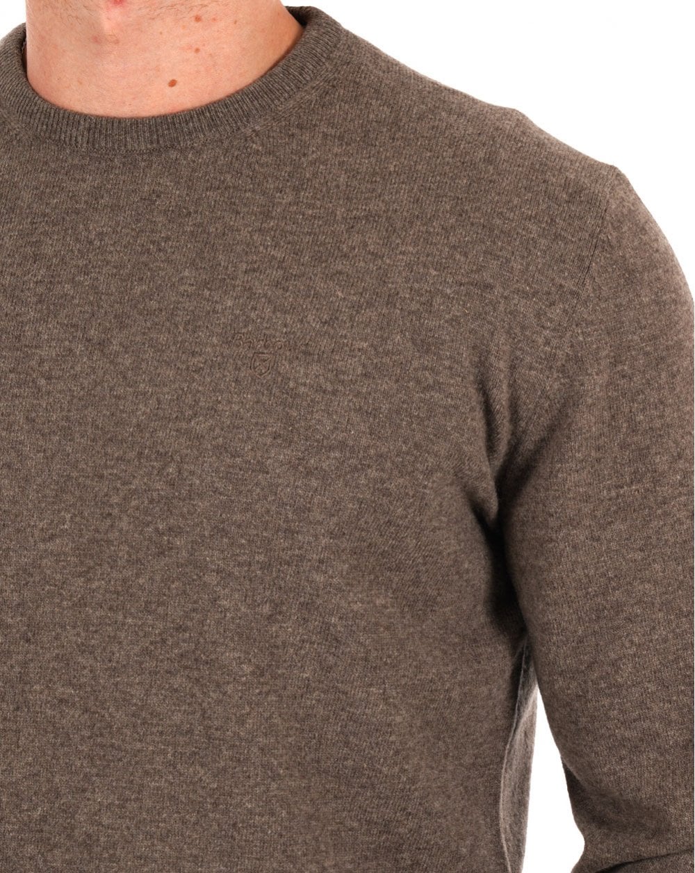 Barbour Lambswool Jumper Dark Stone - Image 2