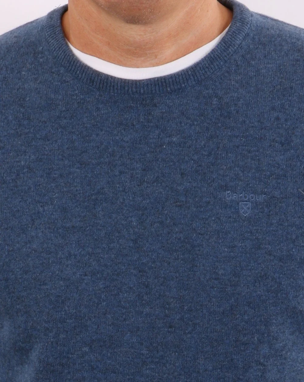 Barbour Lambswool Jumper Denim Marl - Image 3