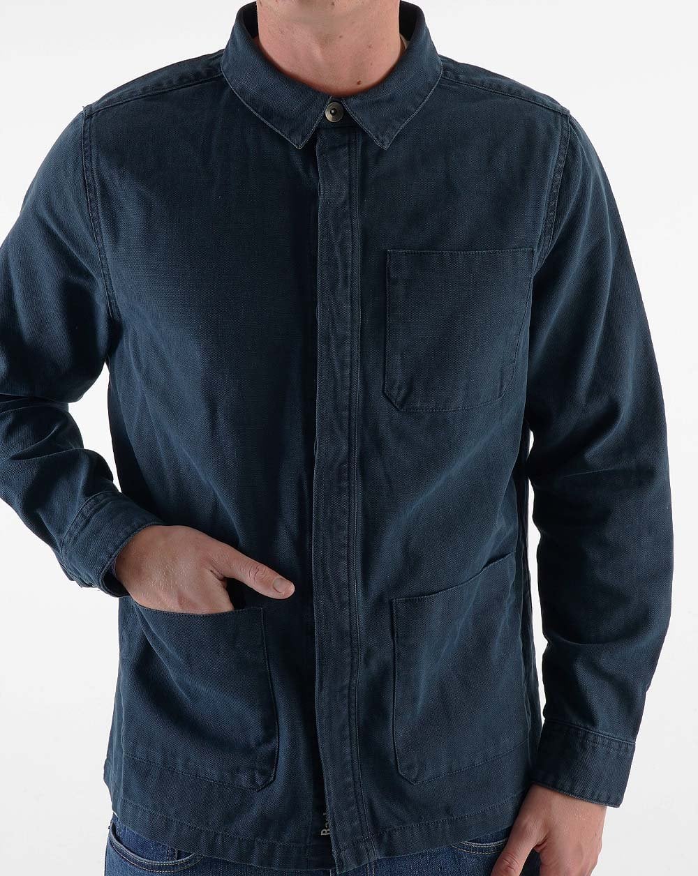 Barbour Lanwell Cotton Overshirt Navy - Image 2
