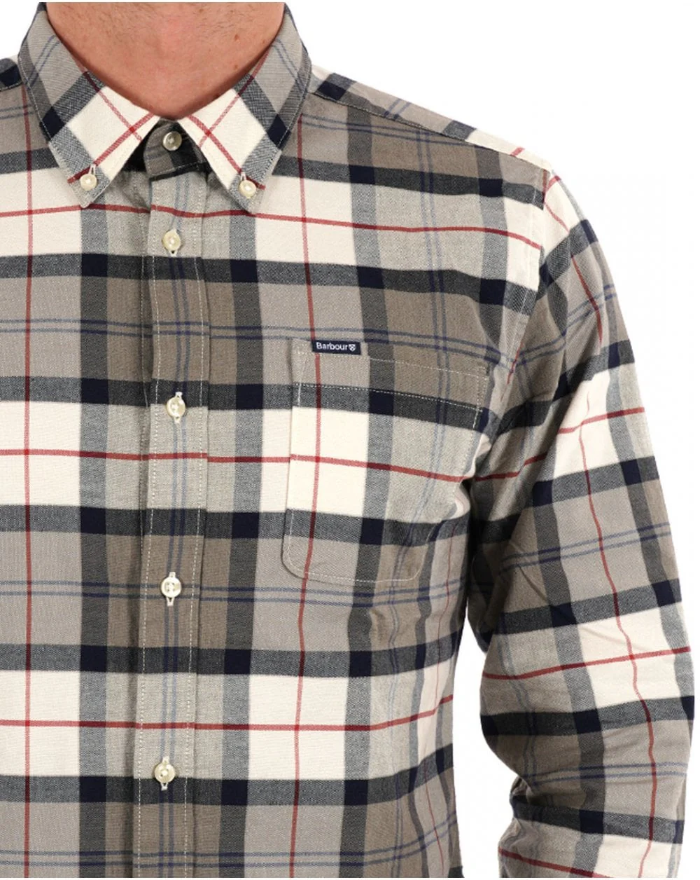 Barbour Lewis Tailored Shirt Bleached Pine Tartan - Image 2