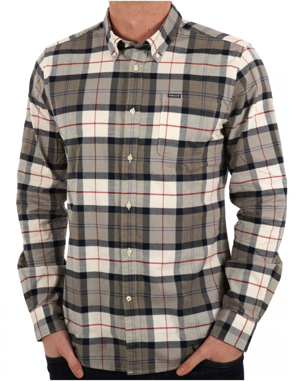 Barbour Lewis Tailored Shirt Bleached Pine Tartan - Image 3
