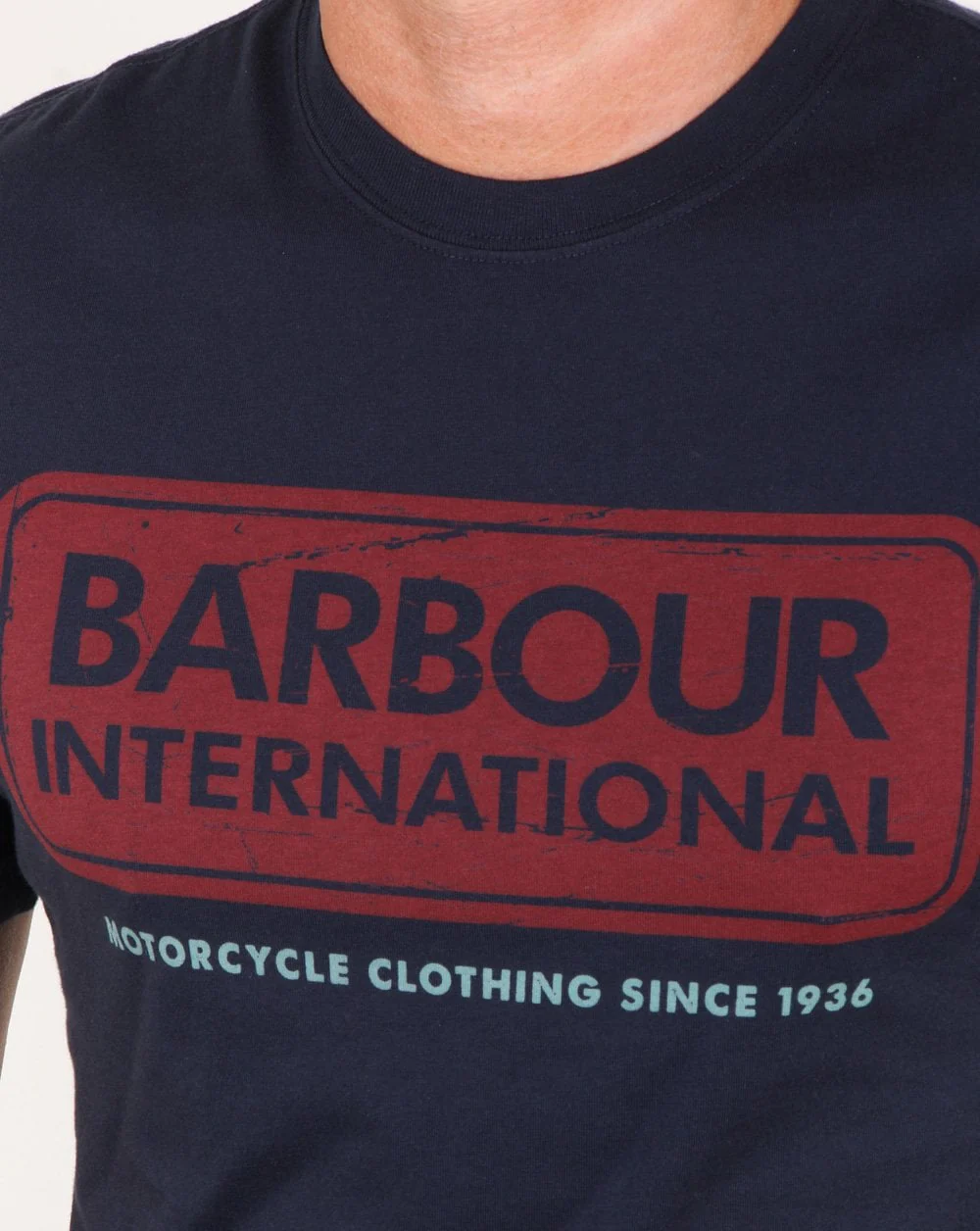 Barbour Logo T-shirt Navy - Image 2