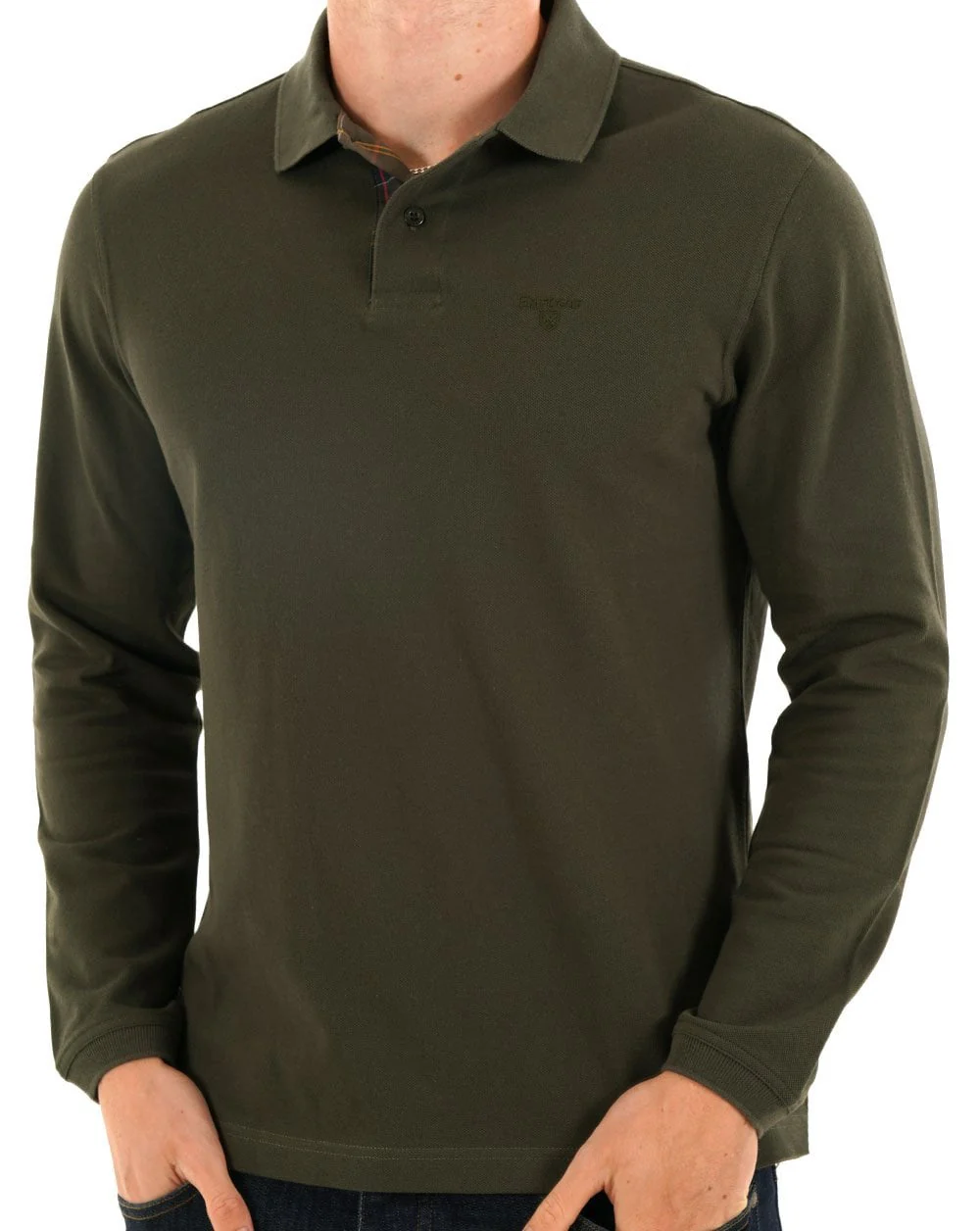 Barbour Long Sleeve Sport Polo Green - Image 3
