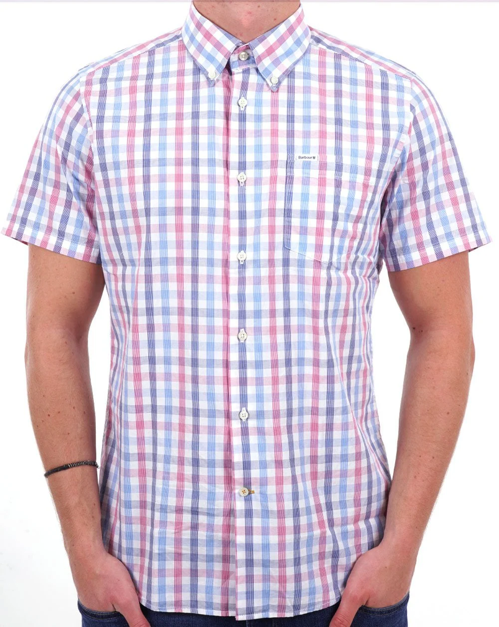 Barbour Longstone Short Sleeve Shirt Red - Image 3