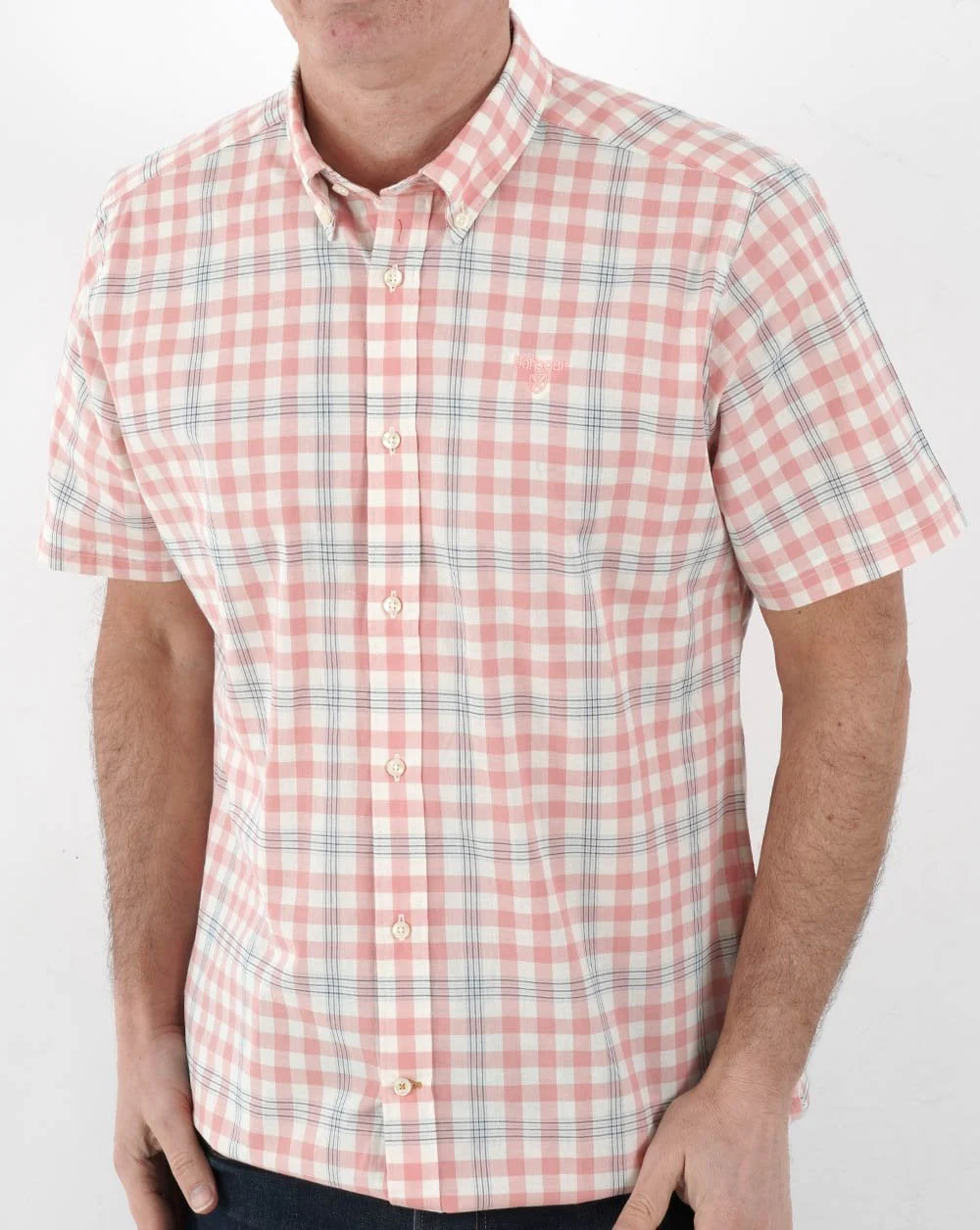 Barbour Middleton Short Sleeve Shirt Pink - Image 3