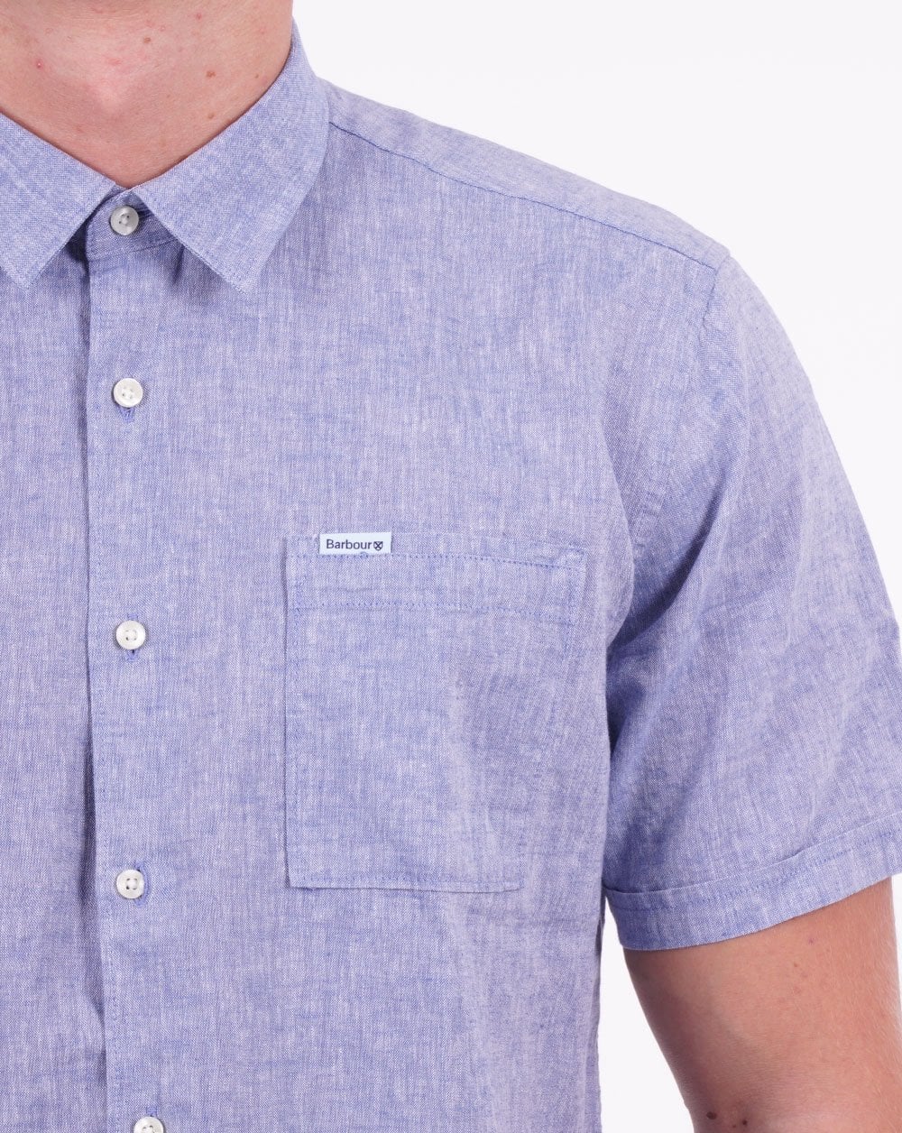 Barbour Nelson Short Sleeve Summer Shirt Blue - Image 2