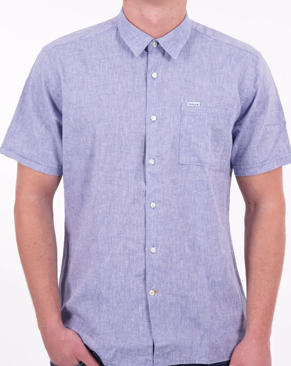 Barbour Nelson Short Sleeve Summer Shirt Blue - Image 3
