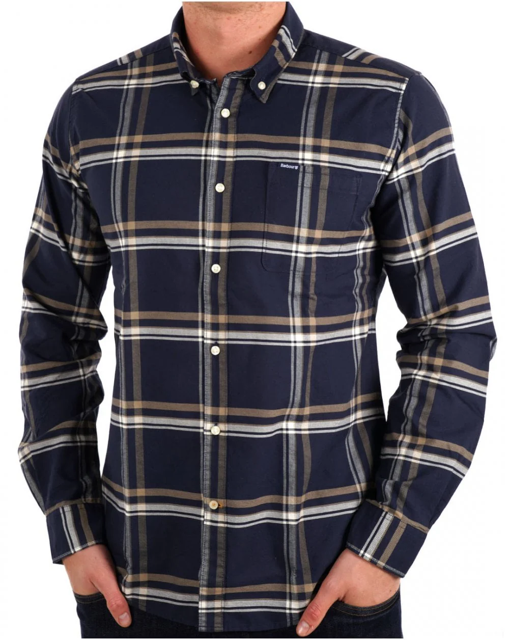 Barbour Nethertown Tailored Shirt Navy - Image 3