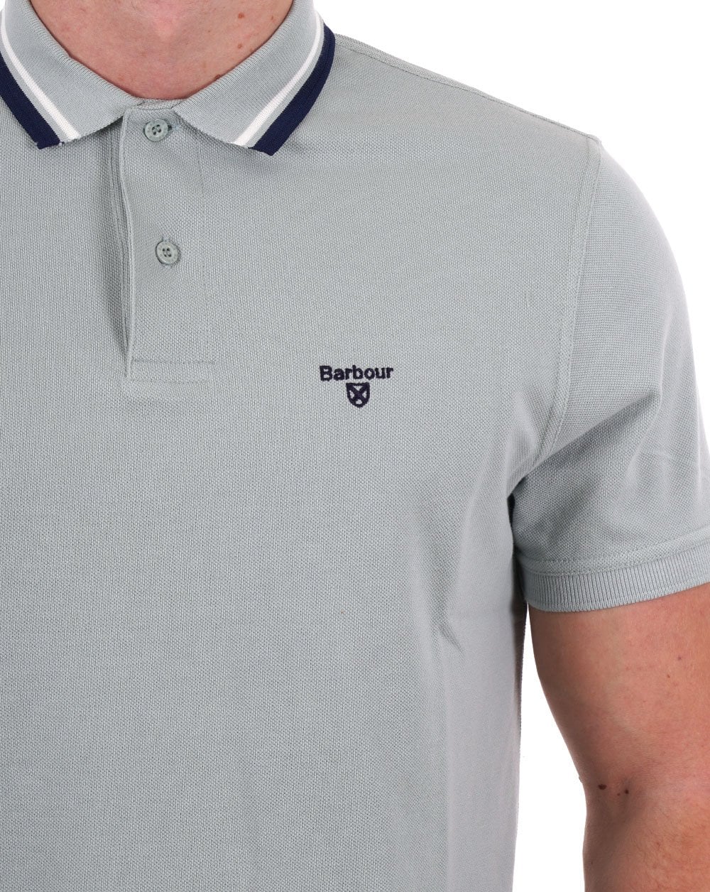 Barbour Otterburn Polo Shirt Blue Chalk - Image 2