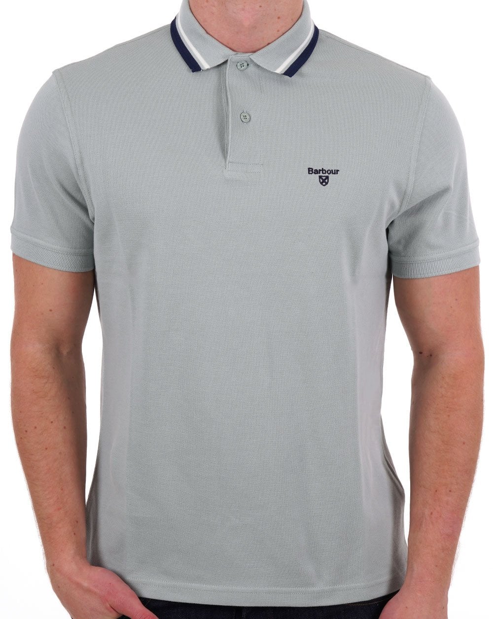 Barbour Otterburn Polo Shirt Blue Chalk - Image 3