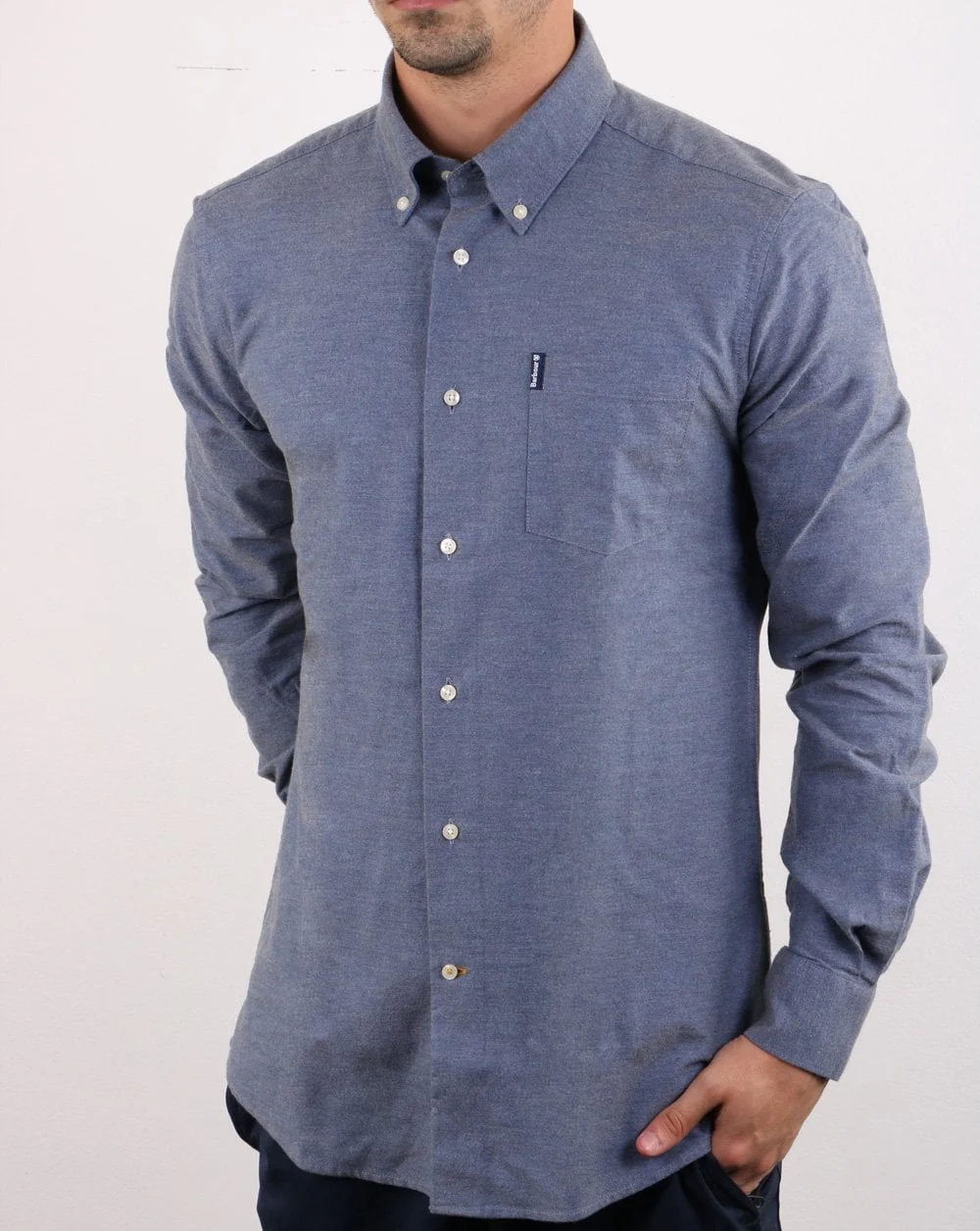 Barbour Oxford Shirt Dark Grey - Image 2