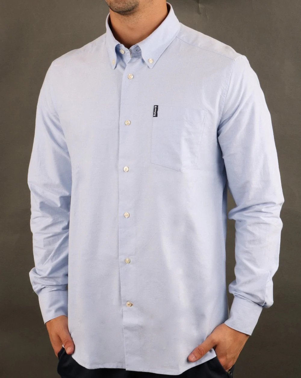 Barbour Oxford Shirt Sky Blue - Image 2