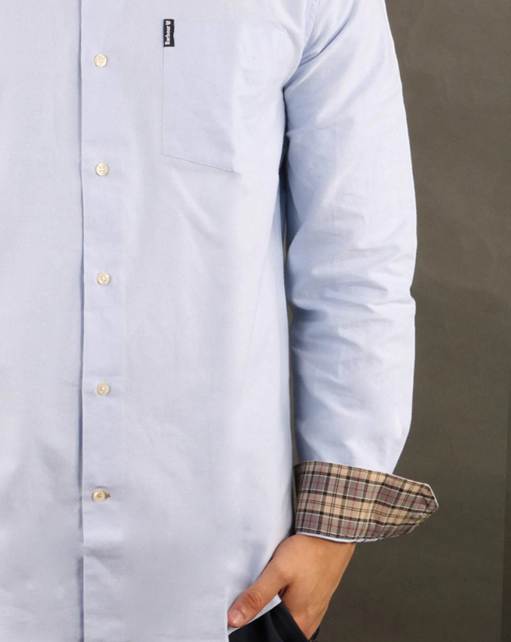 Barbour Oxford Shirt Sky Blue - Image 3
