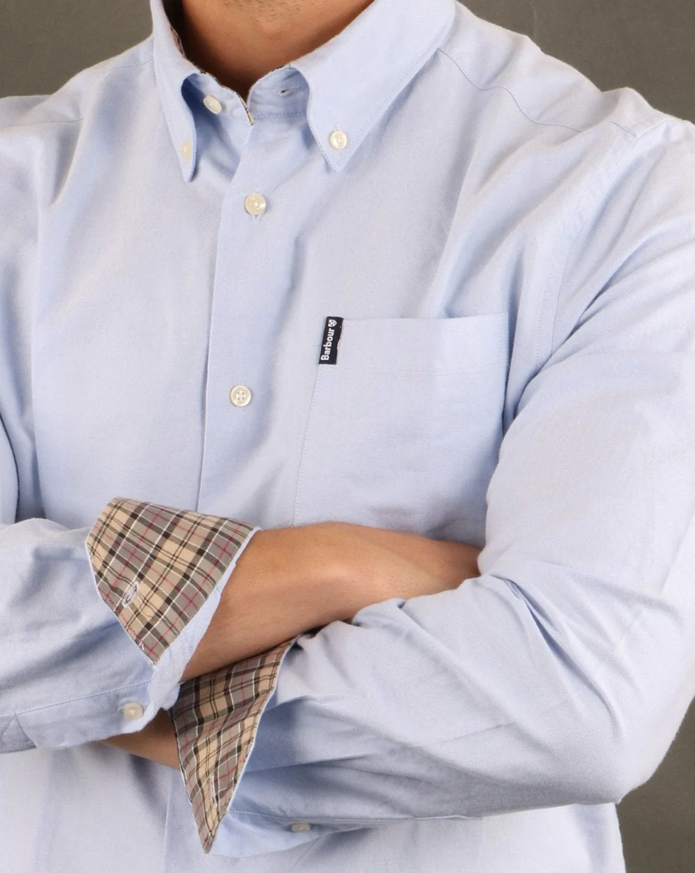 Barbour Oxford Shirt Sky Blue - Image 5