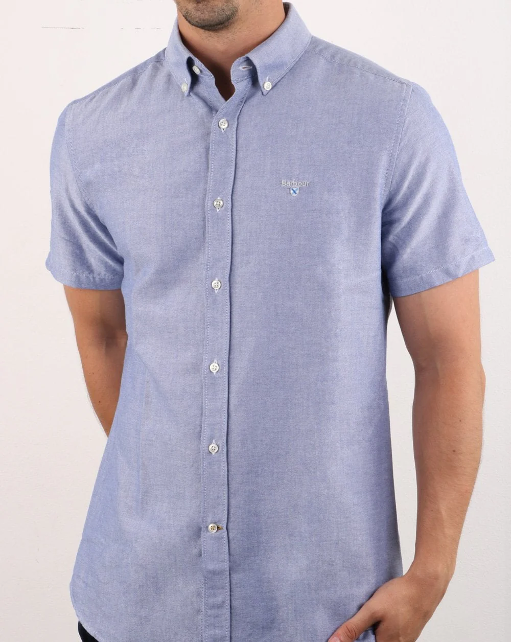 Barbour Oxford Short Sleeve Shirt Indigo - Image 2