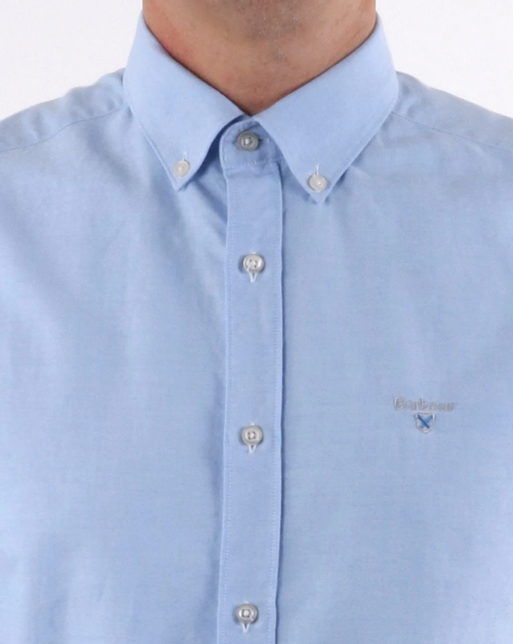 Barbour Oxford Short Sleeve Shirt Sky - Image 4