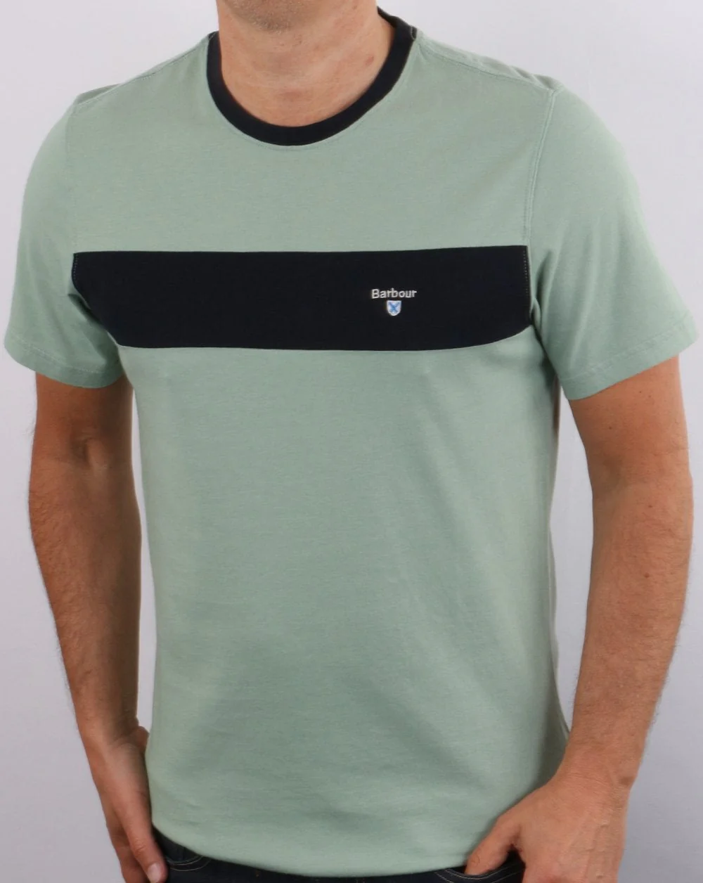 Barbour Panel Tee Faded Green