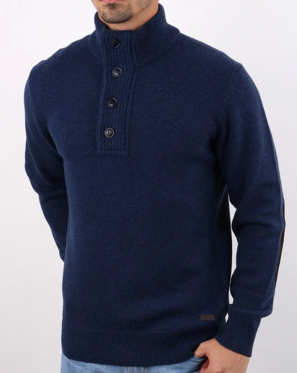 Barbour Patch Half Zip Jumper Deep Blue - Image 3