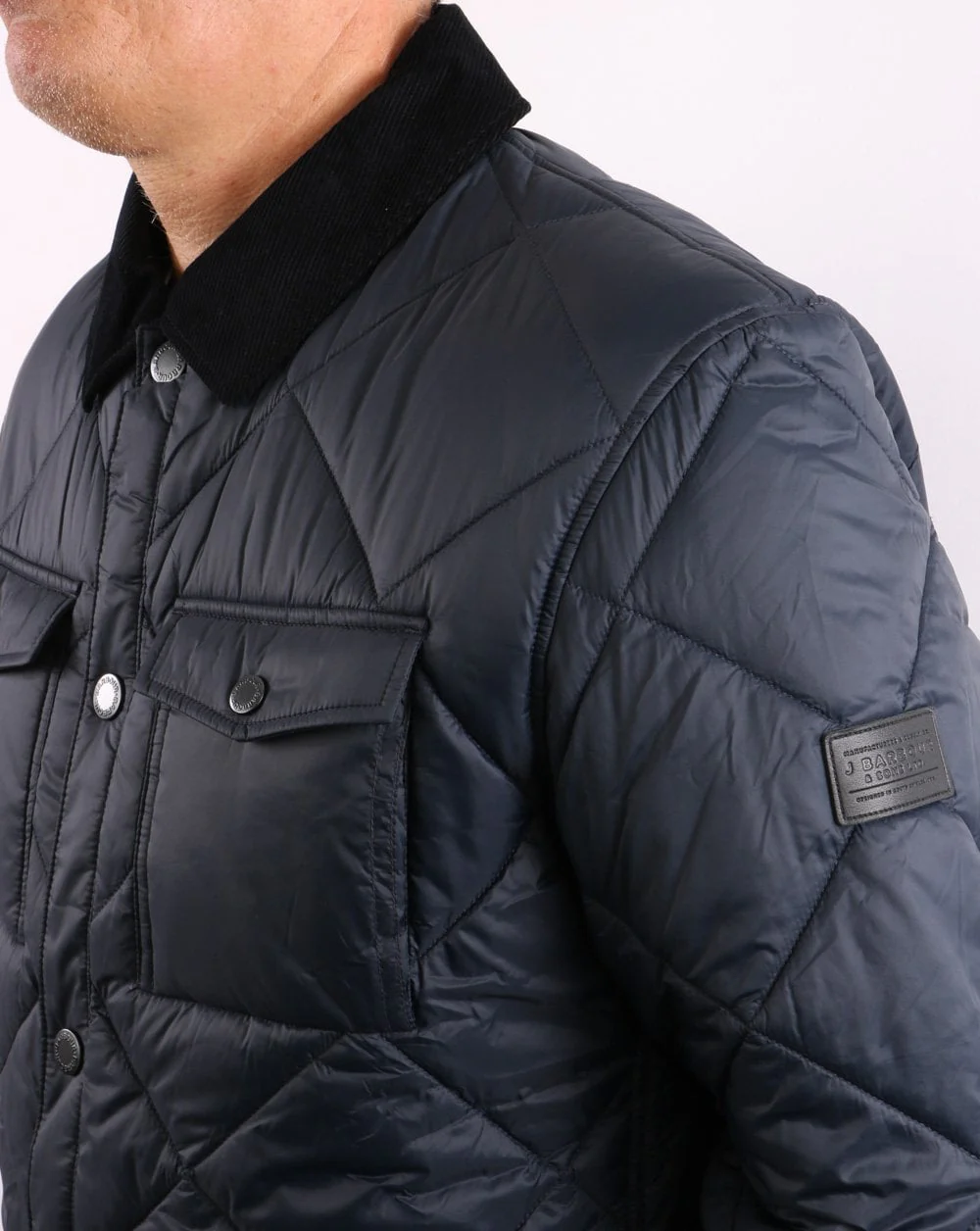 Barbour Shirt Quilt Jacket Navy - Image 2
