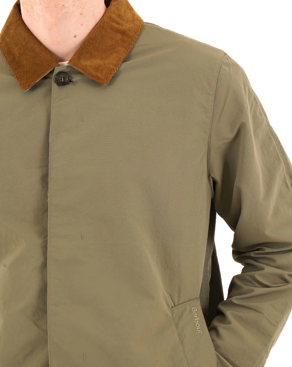 Barbour Short Rokig Showerproof Jacket Dusty Olive - Image 3