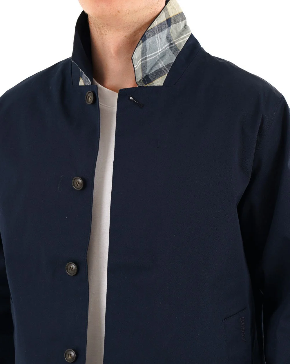 Barbour Short Rokig Waterproof Jacket Navy/Highland Loch - Image 4