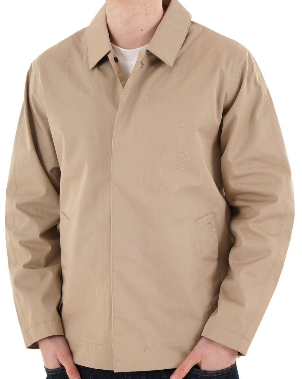 Barbour Short Rokig Waterproof Jacket Washed Stone/Highland Loch - Image 4