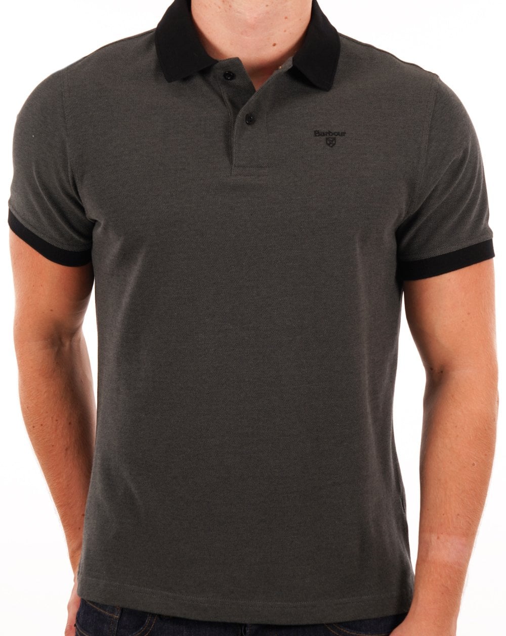 Barbour Sports Mix Polo Black - Image 3