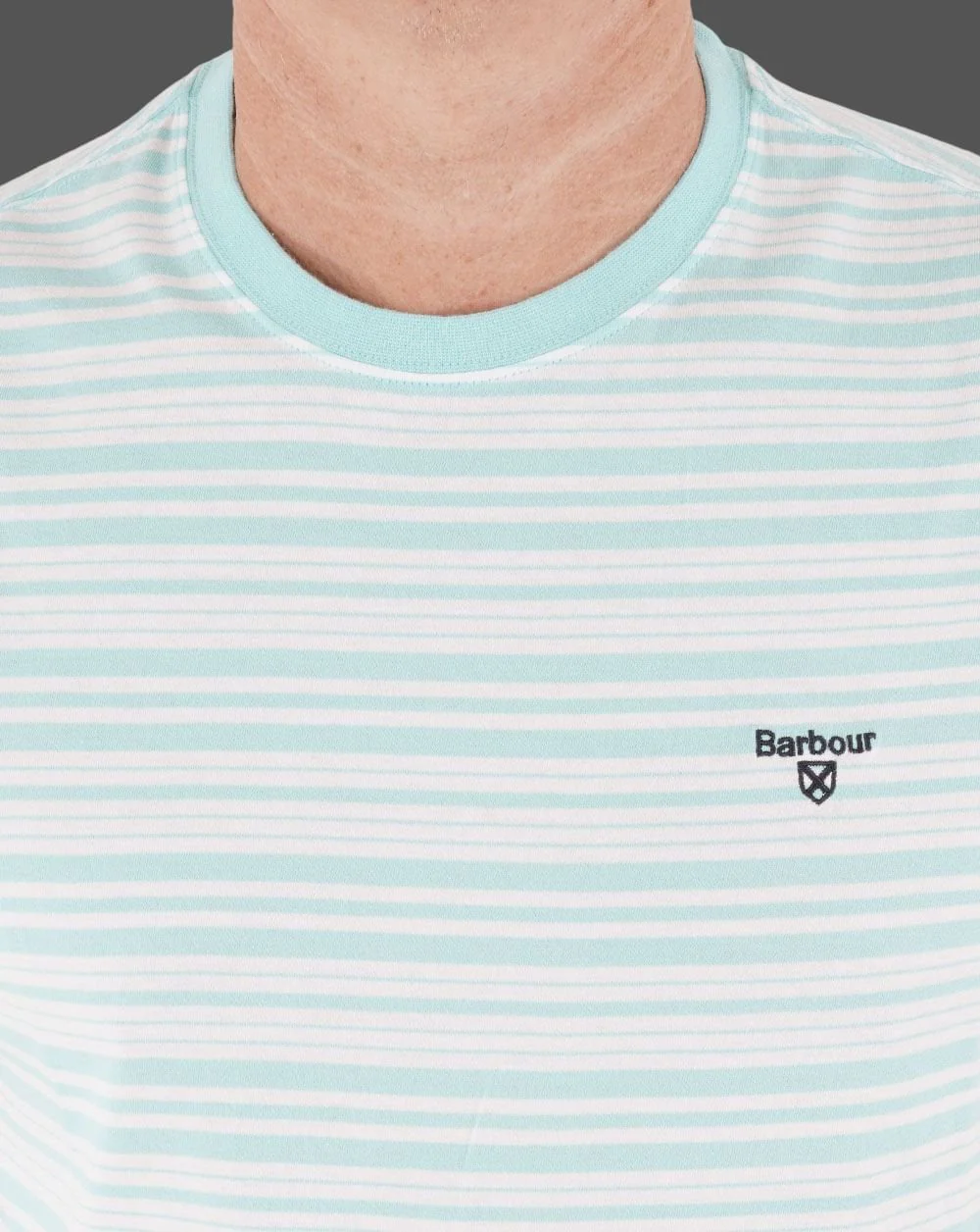 Barbour Striped T-shirt Aqua - Image 2