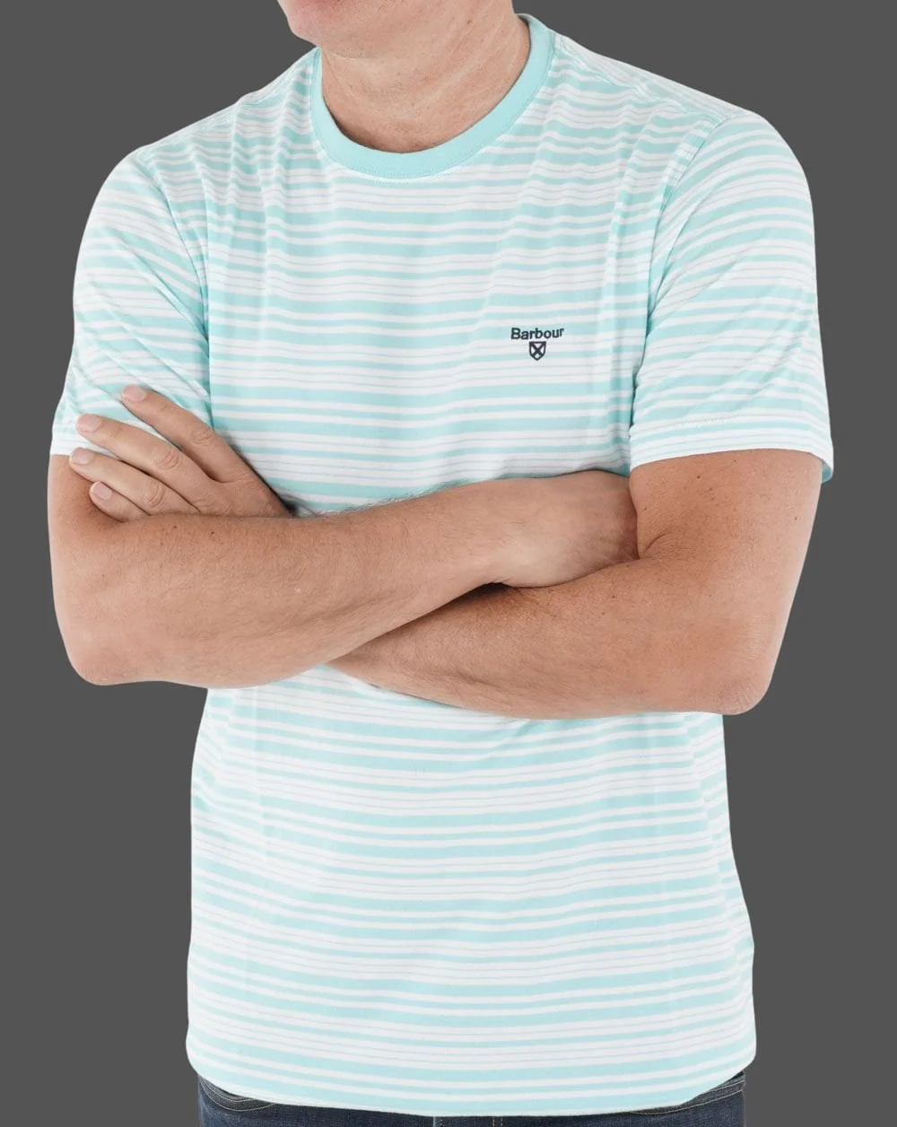 Barbour Striped T-shirt Aqua - Image 3
