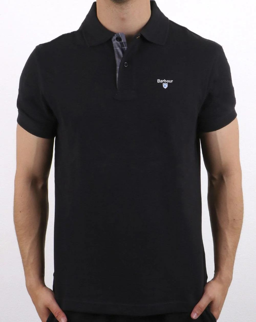 Barbour Tartan Pique Polo Black