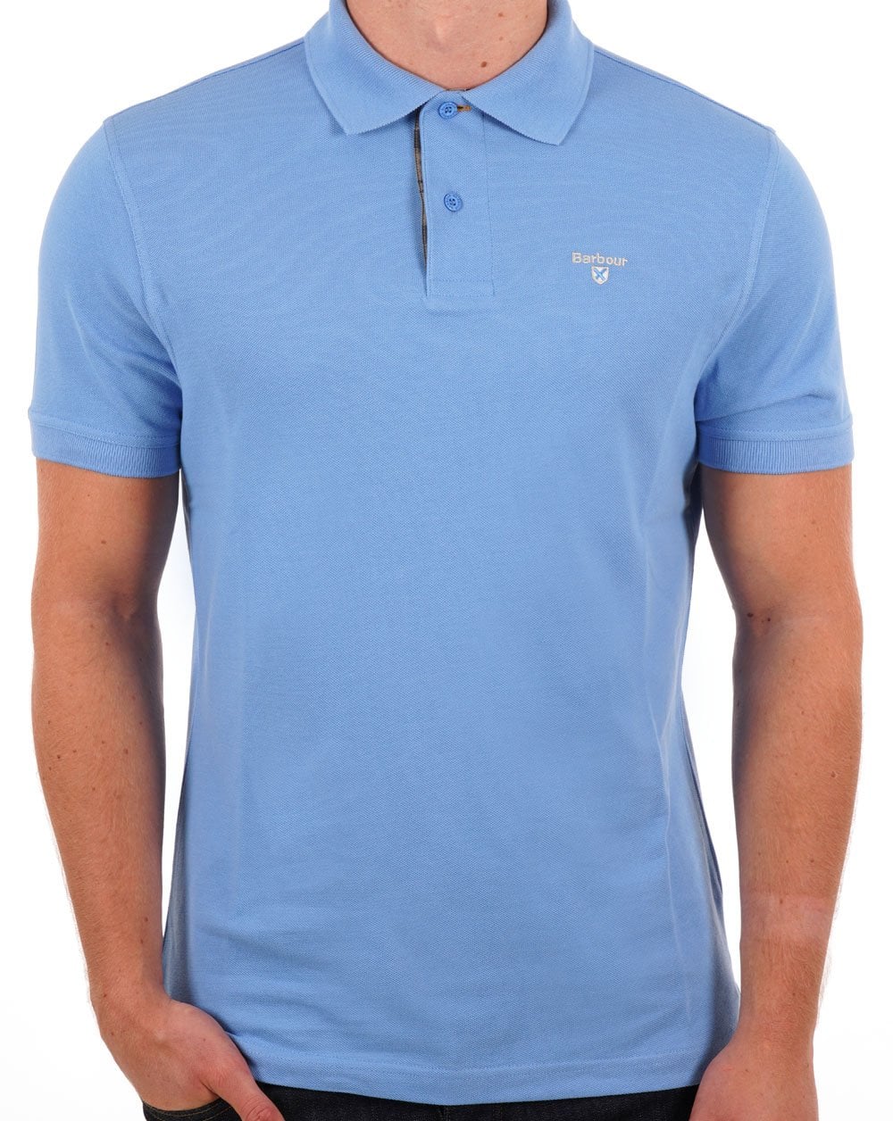 Barbour Tartan Pique Polo Blue - Image 3