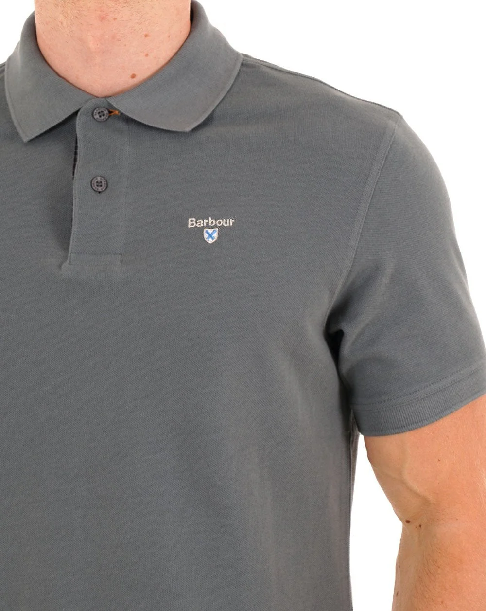Barbour Tartan Pique Polo Bluestone - Image 2