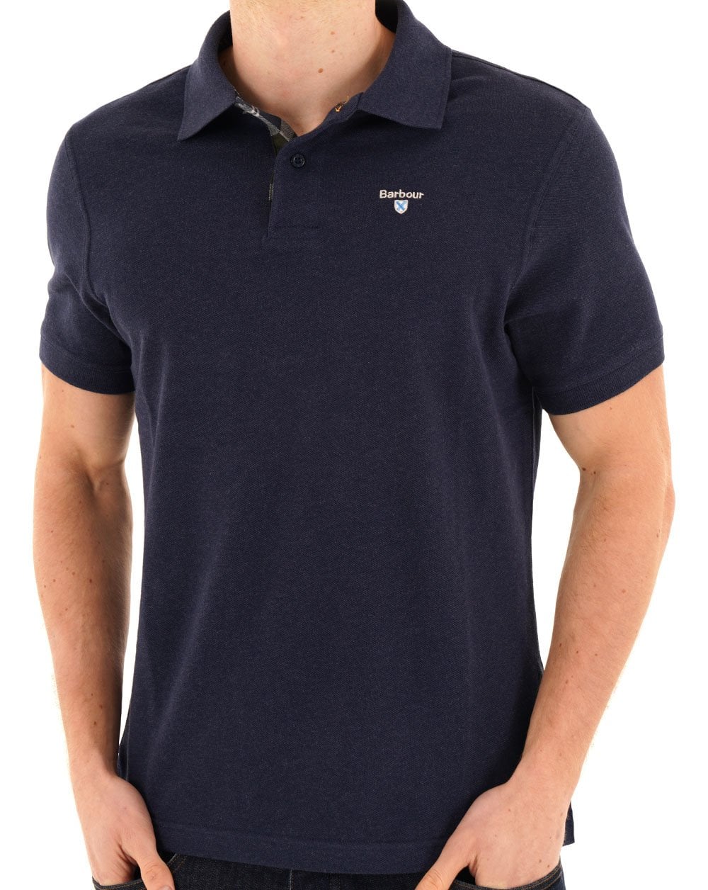Barbour Tartan Pique Polo Inky Marl - Image 3