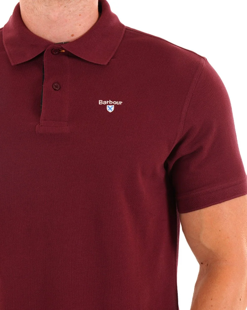 Barbour Tartan Pique Polo Ruby - Image 2