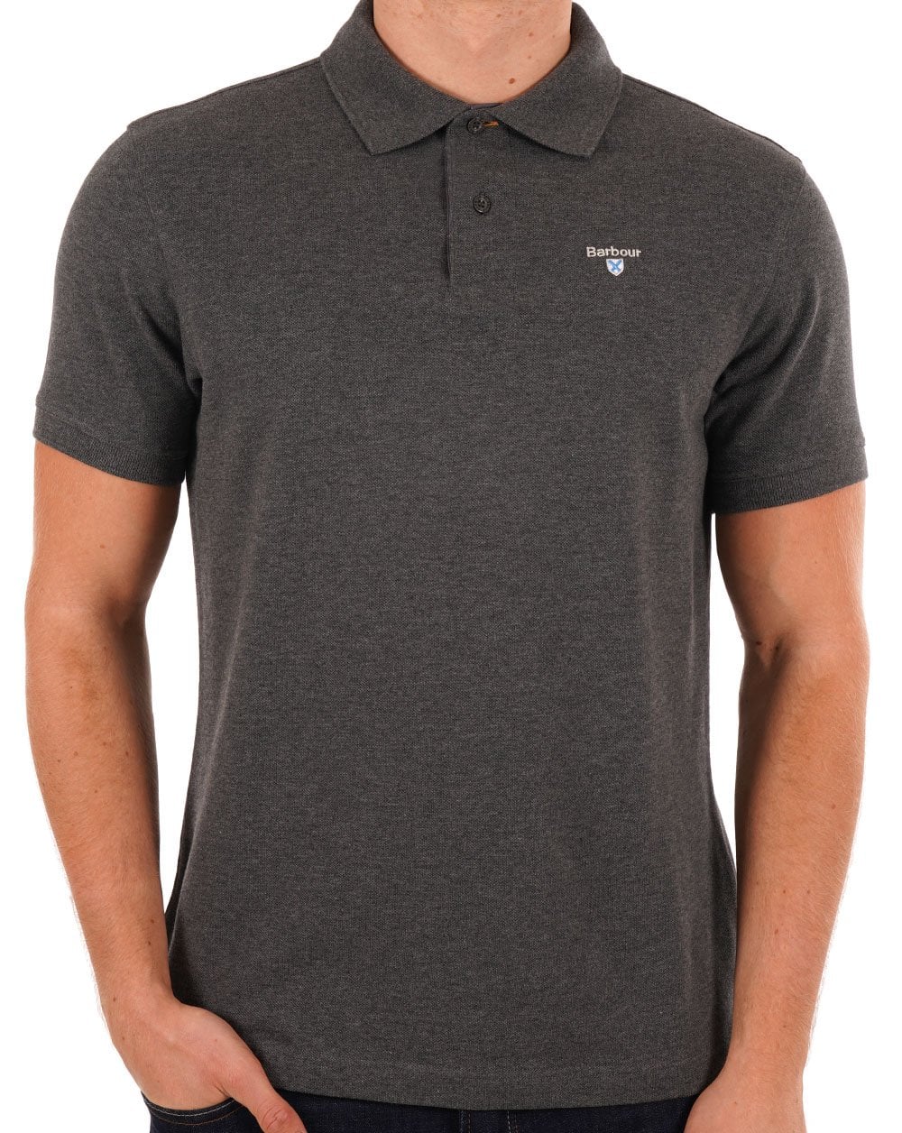 Barbour Tartan Pique Polo Slate Marl - Image 3