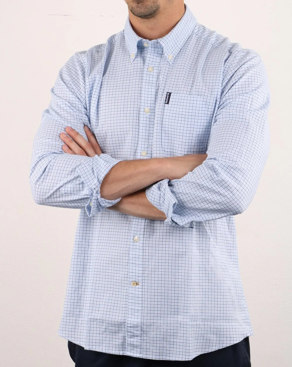 Barbour Tattersall Shirt Blue - Image 3