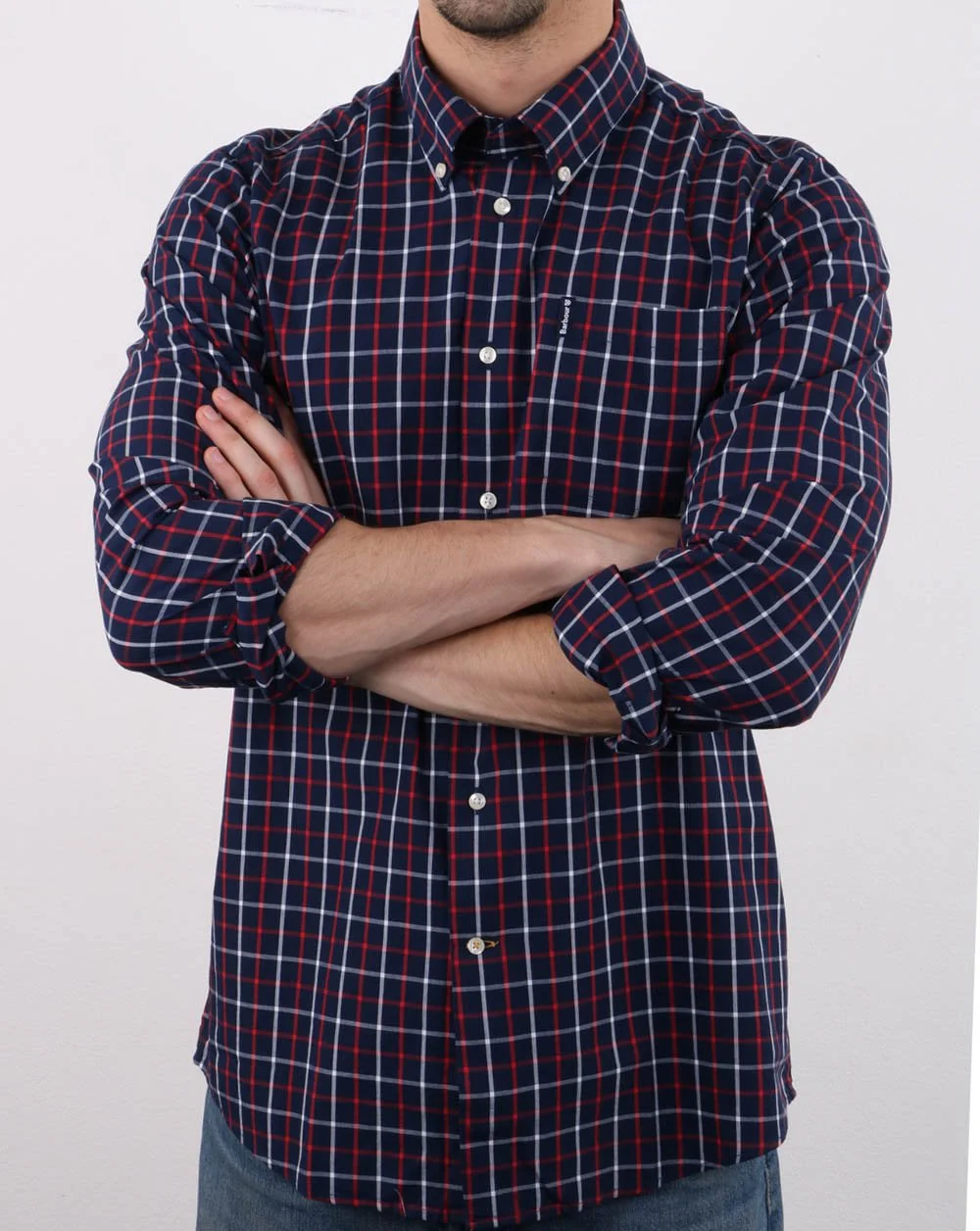Barbour Tattersall Shirt Navy - Image 2