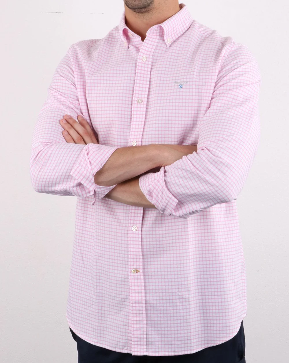 Barbour Tattersall Shirt Pink - Image 3
