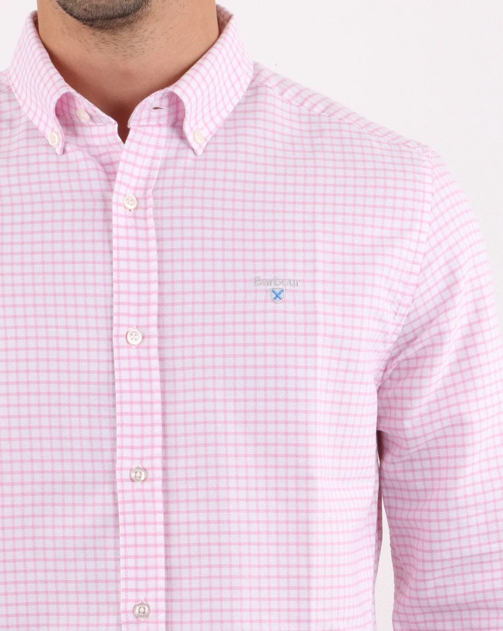 Barbour Tattersall Shirt Pink - Image 4