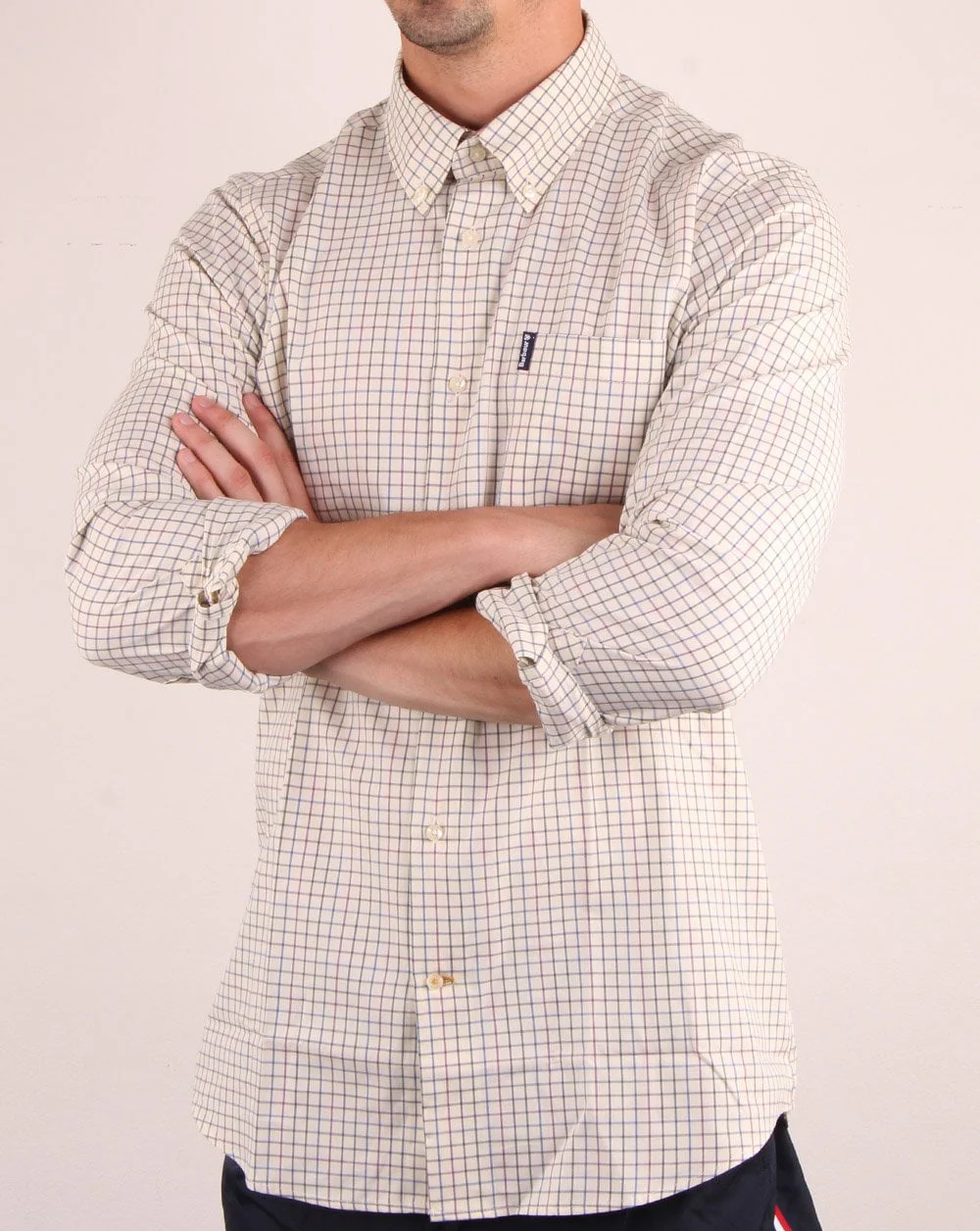 Barbour Tattersall Shirt Purple - Image 3
