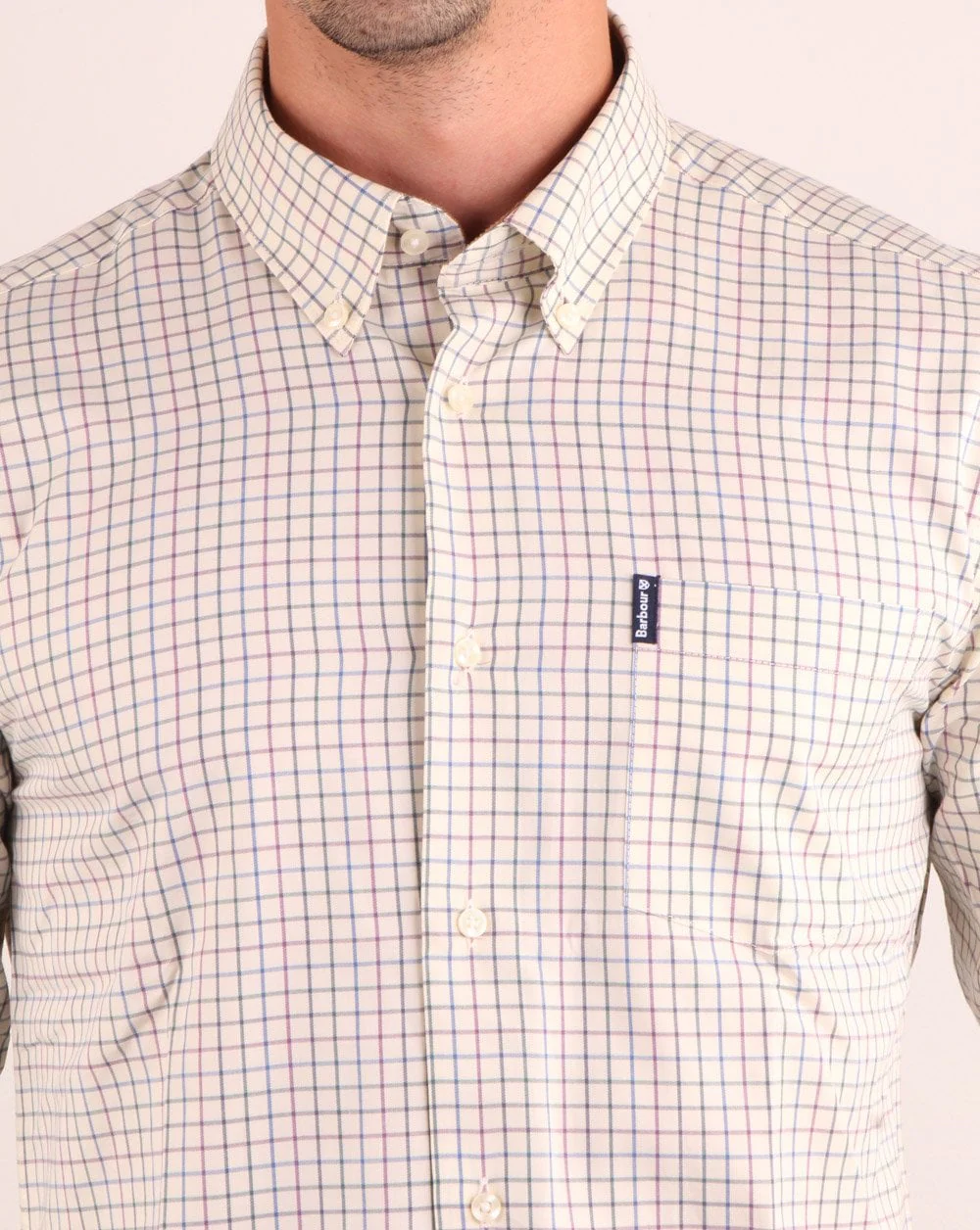 Barbour Tattersall Shirt Purple - Image 4