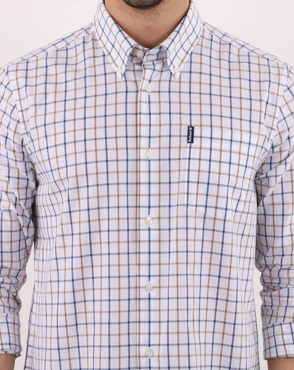 Barbour Tattersall Shirt Stone - Image 4