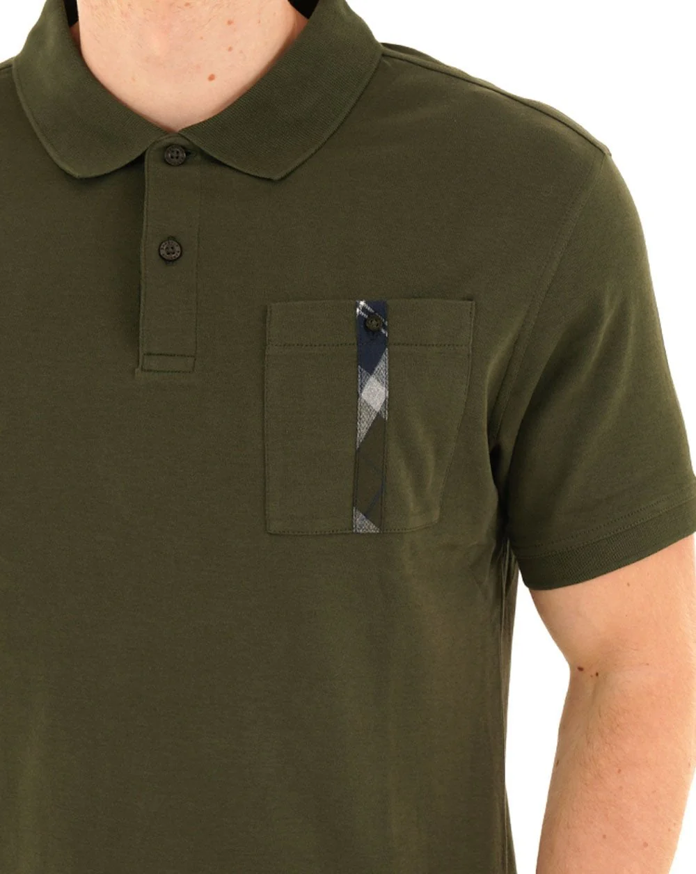 Barbour Thornaby Tailored Polo Shirt Olive - Image 2